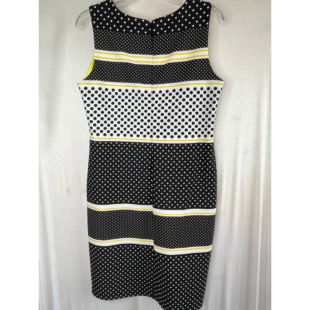 Tiana B sleeveless polka dot midi dress black/yellow/white, size 12, EUC - Picture 7 of 8
